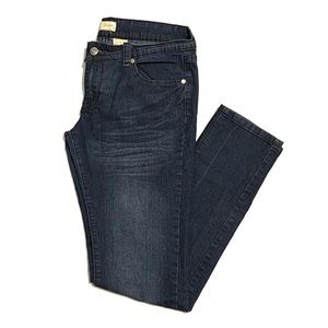Y Jeans Skinny Jeans Dark Wash Rhinestone Embroidered Pockets FLAWED Size 9